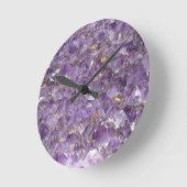 Amethyst gem violet crystal stone clock ronde klok (Hoek)