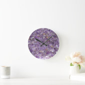 Amethyst gem violet crystal stone clock ronde klok (Huis)