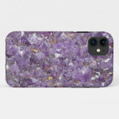 Amethyst gem violet kristal iPhone case (Achterkant (horizontaal))
