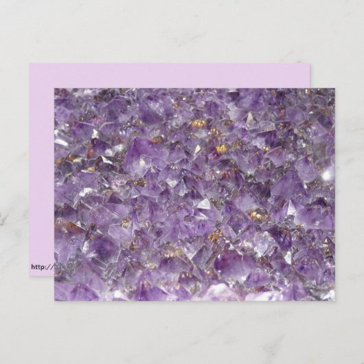 Amethyst gem violet kristal steen briefkaart (Voorkant / Achterkant)