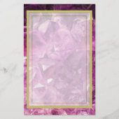 Amethyst Gemstone Afbeelding Shiny and Sparkly Briefpapier (Voorkant)