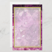 Amethyst Gemstone Afbeelding Shiny and Sparkly Briefpapier (Voorkant / Achterkant)