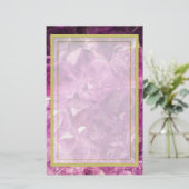 Amethyst Gemstone Afbeelding Shiny and Sparkly Briefpapier (Staand voorkant)