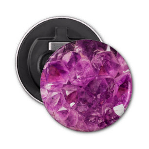 Amethyst Gemstone Afbeelding Shiny and Sparkly Button Flesopener