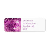 Amethyst Gemstone Afbeelding Shiny and Sparkly Etiket (Voorkant)