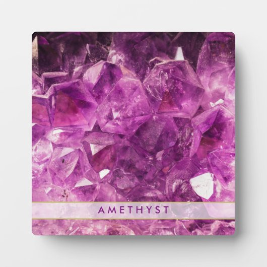 Amethyst Gemstone Afbeelding Shiny and Sparkly Fotoplaat (Voorkant)