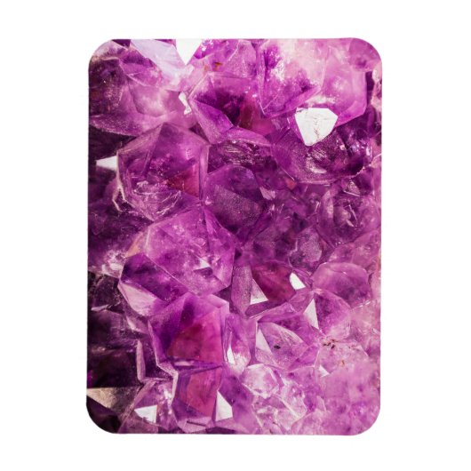 Amethyst Gemstone Afbeelding Shiny and Sparkly Magneet (Verticaal)