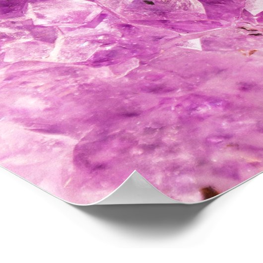 Amethyst Gemstone Afbeelding Shiny and Sparkly Poster (Hoek)