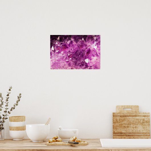Amethyst Gemstone Afbeelding Shiny and Sparkly Poster (Keuken)