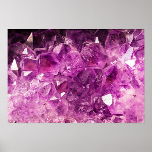 Amethyst Gemstone Afbeelding Shiny and Sparkly Poster (Voorkant)