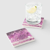 Amethyst Gemstone Afbeelding Shiny and Sparkly Stenen Onderzetter (Zijkant)