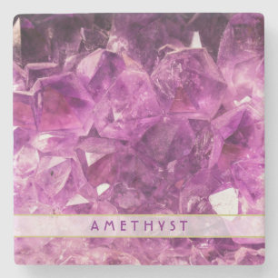 Amethyst Gemstone Afbeelding Shiny and Sparkly Stenen Onderzetter