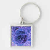 Amethyst Gemstone Februari Birthstone Sleutelhanger (Voorkant)