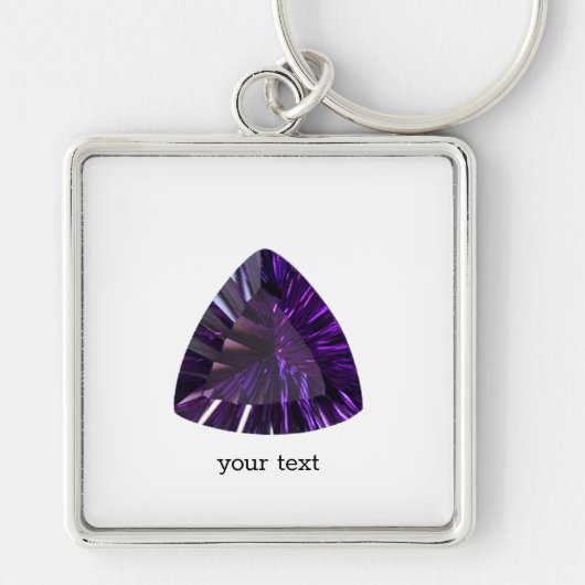 Amethyst Gemstone, February Birthstone, Purple Sleutelhanger (Voorkant)