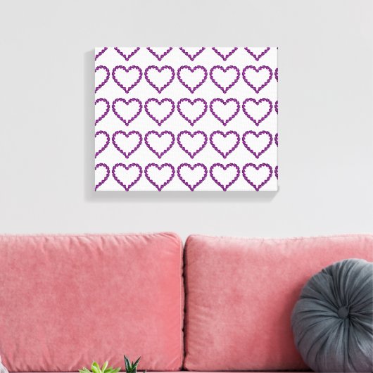Amethyst Gemstone Heart Paars Canvas Afdruk (Insitu (Woonkamer))