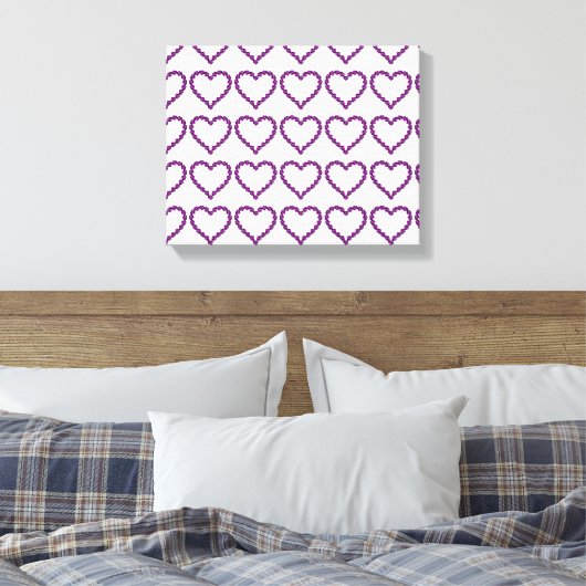 Amethyst Gemstone Heart Paars Canvas Afdruk (Insitu (Slaapkamer))