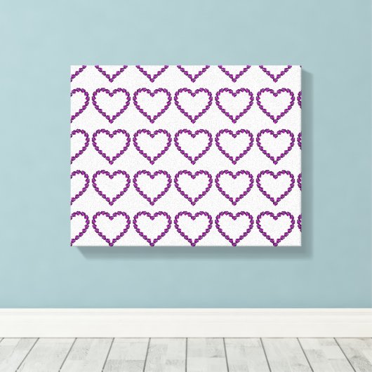 Amethyst Gemstone Heart Paars Canvas Afdruk (Insitu (Houten vloer))