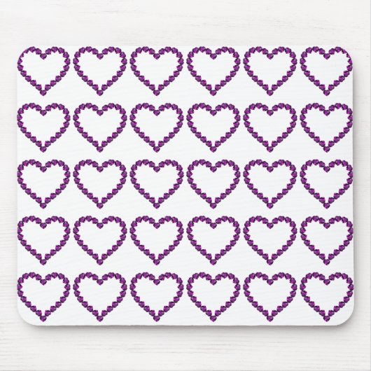 Amethyst Gemstone Heart Paars Muismat (Voorkant)