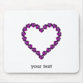 Amethyst Gemstone Heart Paars Muismat (Voorkant)