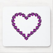 Amethyst Gemstone Heart Paars Muismat (Voorkant)