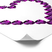 Amethyst Gemstone Heart Paars Poster (Hoek)