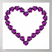 Amethyst Gemstone Heart Paars Poster (Voorkant)