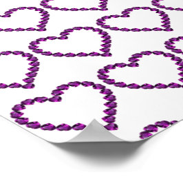 Amethyst Gemstone Heart Paars Poster