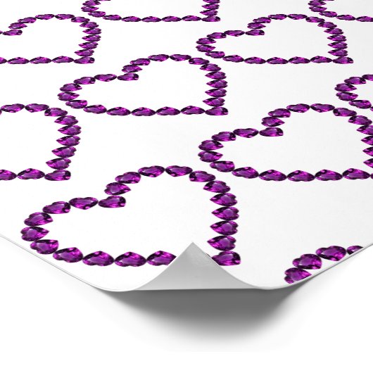 Amethyst Gemstone Heart Paars Poster (Hoek)