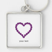 Amethyst Gemstone Heart Paars Sleutelhanger (Voorkant)