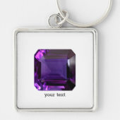 Amethyst Gemstone Paars Sleutelhanger (Voorkant)