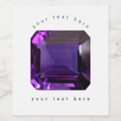 Amethyst Gemstone Paars Wijn Etiket (Enkel label)