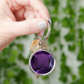 Amethyst Gemstone Paarse Sleutelhanger (Hand)