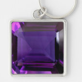 Amethyst Gemstone Paarse Sleutelhanger (Voorkant)