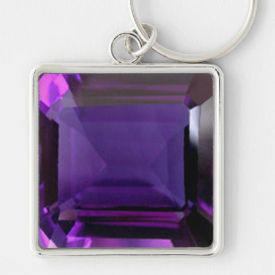 Amethyst Gemstone Paarse Sleutelhanger