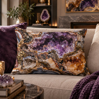 Amethyst Geode 16x12 Accentkussen Accent Kussen
