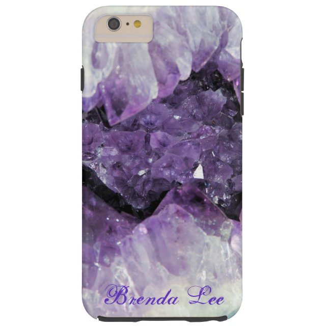 Amethyst Geode 3D iPhone 6 Plus hoesje Personalise (Achterkant)