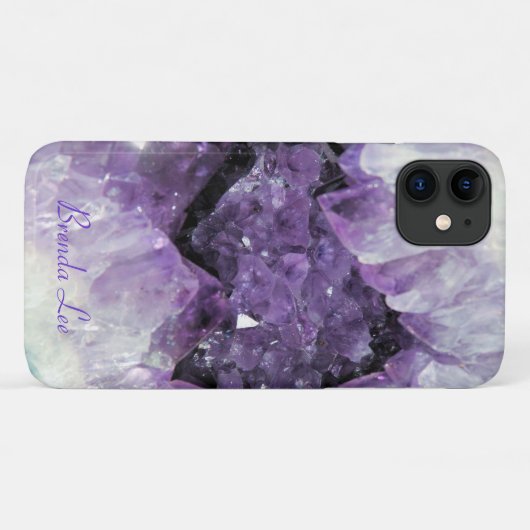Amethyst Geode 3D look Hoesje *Personaliseer* (Achterkant (horizontaal))