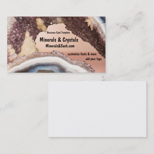 Amethyst Geode Agate Crystals Visitekaartje (Voorkant / Achterkant)