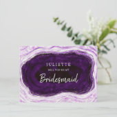 Amethyst Geode is mijn Bridesmaid-Kaart (Staand voorkant)