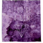 Amethyst Geode Je bent een geem Douchegordijn (Voorkant)
