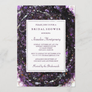 Amethyst Geode Paarse Bridal Shower Kaart