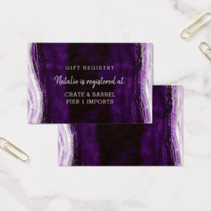 Amethyst Geode Shower Gift Registry Insert Kaart