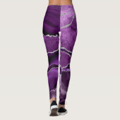 Amethyst Geode Sparkle Band Violet Purple Leggings (Achterkant)