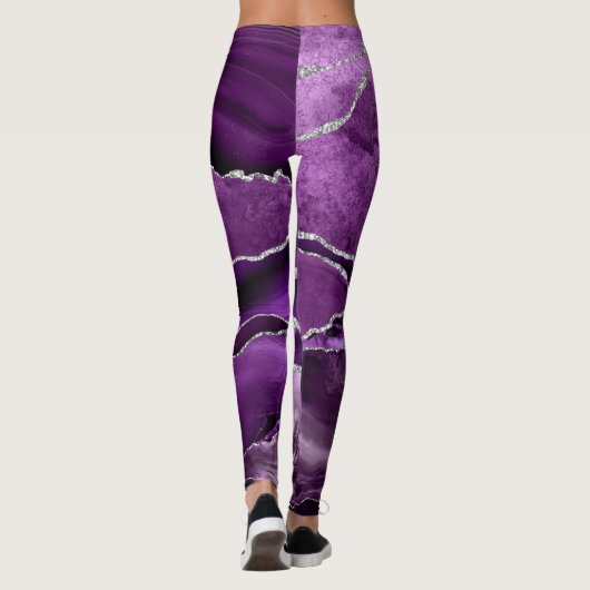 Amethyst Geode Sparkle Band Violet Purple Leggings (Achterkant)