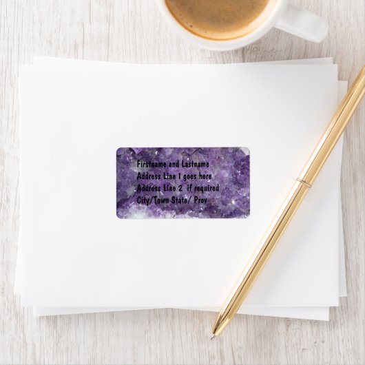 Amethyst Geode - Violet Crystal Gemstone Etiket (Insitu)