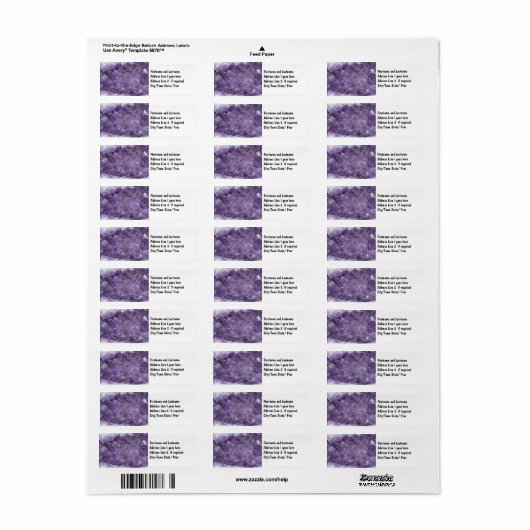 Amethyst Geode - Violet Crystal Gemstone Etiket (Full Sheet)