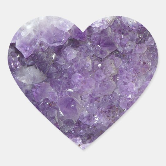 Amethyst Geode - Violet Crystal Gemstone Hart Sticker (Voorkant)