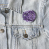 Amethyst Geode - Violet Crystal Gemstone Ronde Button 5,7 Cm (In situ)