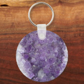 Amethyst Geode - Violet Crystal Gemstone Sleutelhanger (Voorkant)