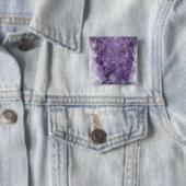 Amethyst Geode - Violet Crystal Gemstone Vierkante Button 5,1 Cm (In situ)